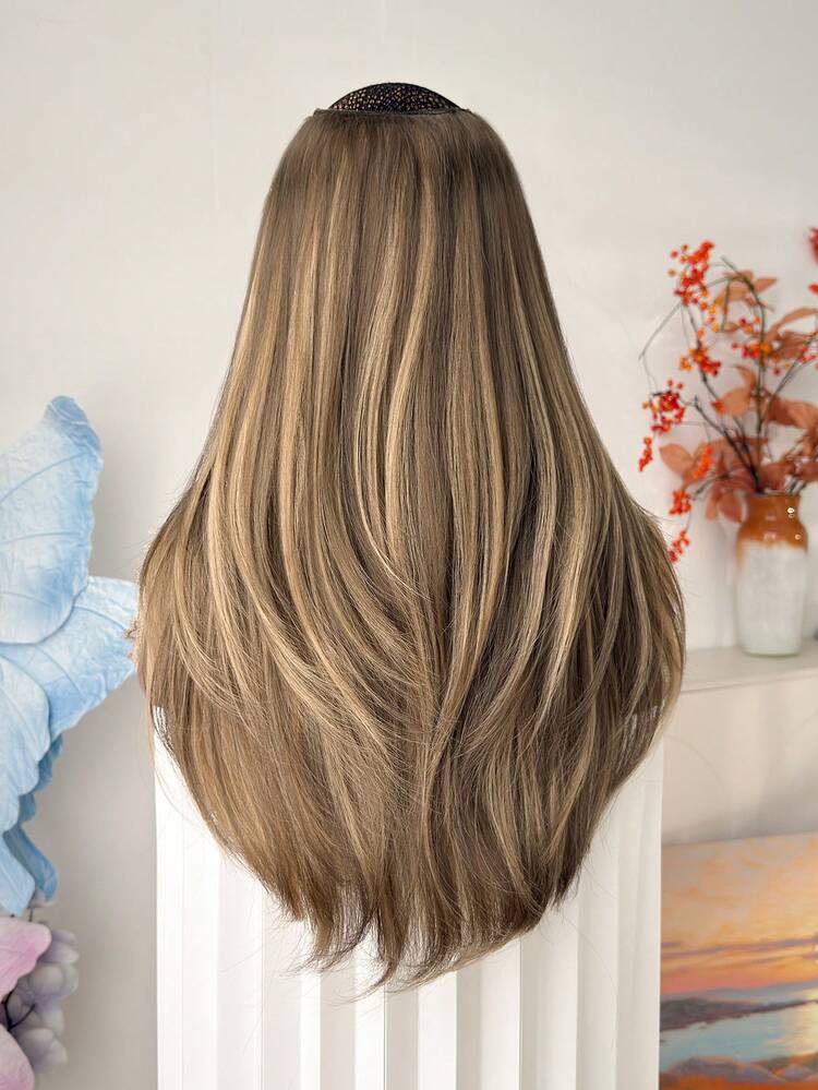 22 Inch Multi-Color Straight Heat Resistant Synthetic Fiber V-Shaped Hair Clip, Suitable For Women For Christmas, Halloween, Music Festivals, Parties And Daily Use - Multicolor - View 8