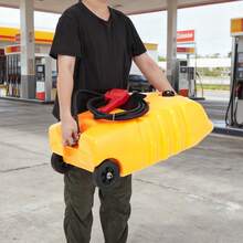 Tanque de Combustible Portátil de 57L con Bomba de Transferencia y Manguera de 3m, Depósito de Gasolina con Ruedas para Cortacésped, Embarcaciones y Uso Agrícola - amarillo - Ver 6