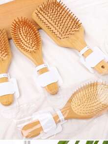 1 Peça Pente de Bambu com Almofada de Ar e Alça, Escova de Bambu Natural Adequada para Todos os Tipos de Cabelo (Homens, Mulheres, Todas as Idades), Massageador de Couro Cabeludo Portátil (Amarelo), Essencial para Volta às Aulas, Viagens e Férias, Acessório de Cabelo Feminino, Desembaraçador, Escova com Formato de Bola, Conjunto de Escovas, Escova de Cabelo, Desembaraçador, Produtos de Cuidados com o Cabelo, Ferramentas de Cabelo, Acessórios de Cabelo - A - Visão 8