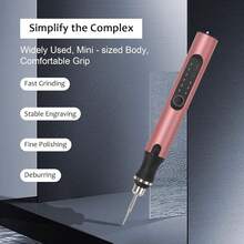 USB Rechargeable Cordless Engraving Machine Portable DIY Rotary Engraver For Jewelry Wood Glass Stone Carving With Comfortable Grip & High Efficiency - Silver - View 6