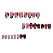 New 24-Piece French Sweet Cool Leopard Print Flower Rhinestone Color-Block Wearable Nails Hot Autumn Winter - 24 miếng - Xem 3