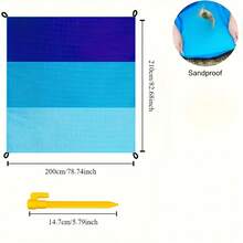 Bardzo duży, lekki koc plażowy anty-piaskowy dla 4-7 osób, odpowiedni na plażę, w podróż, na kemping, do wędrówek i jako wyposażenie kempingowe - Wielokolorowe - Zobacz 11