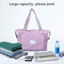 Bolsa de almacenamiento de viaje, tela Oxford impermeable portátil de gran capacidad para transporte de viajes de negocios - Púrpura malva - Ver 4