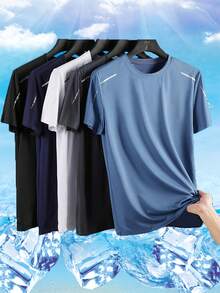 Women's Breathable Quick-Dry Loose Fit T-Shirt, Lightweight Fitness Training Casual Wear - Baby Blue - View 4