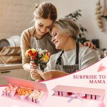 Gift Box With "I Love You" & "Mom" Flower Bouquet And Letter - Comes With Ribbon, Can Be Filled With Gifts Like Chocolates, Fresh Flowers, Souvenirs, Perfect For Mother's Day Or Birthday - MOM - View 10