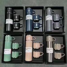1 Set 3-Piece Stainless Steel Vacuum Insulated Tumbler - 500ml/16.9oz Vacuum Flask With Removable Lid & Sleeve, Ideal For Coffee, Hot & Cold Drinks, School & Office - Multicolor - View 2