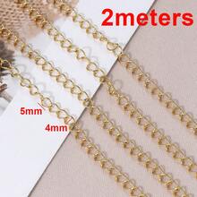 Rantai Perpanjangan Stainless Steel 2m, Tebal 2/3/4mm, Warna Emas, Untuk Pembuatan Perhiasan dan Kerajinan DIY - rantai - View 12