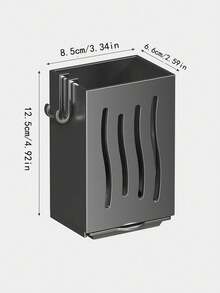 1pc Multi-Function Kitchen Chopstick Holder Organizer, Wall-Mounted Chopstick Drainer Rack, Household Kitchen Utensil Storage Rack, Home Organization Supplies, Kitchen Accessories - Grey - View 10