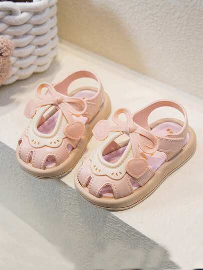 1 Pair Kids Fashion Versatile Girls Outdoor Beach Sandals, Toddler Baby Closed Toe Slippers