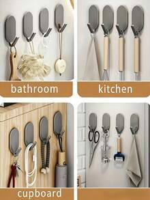 Heavy Duty Waterproof Bathroom Wall Hooks - ABS Material, Suitable For Towels, Bathrobes, Etc. No Drilling Required - Multicolor - View 3