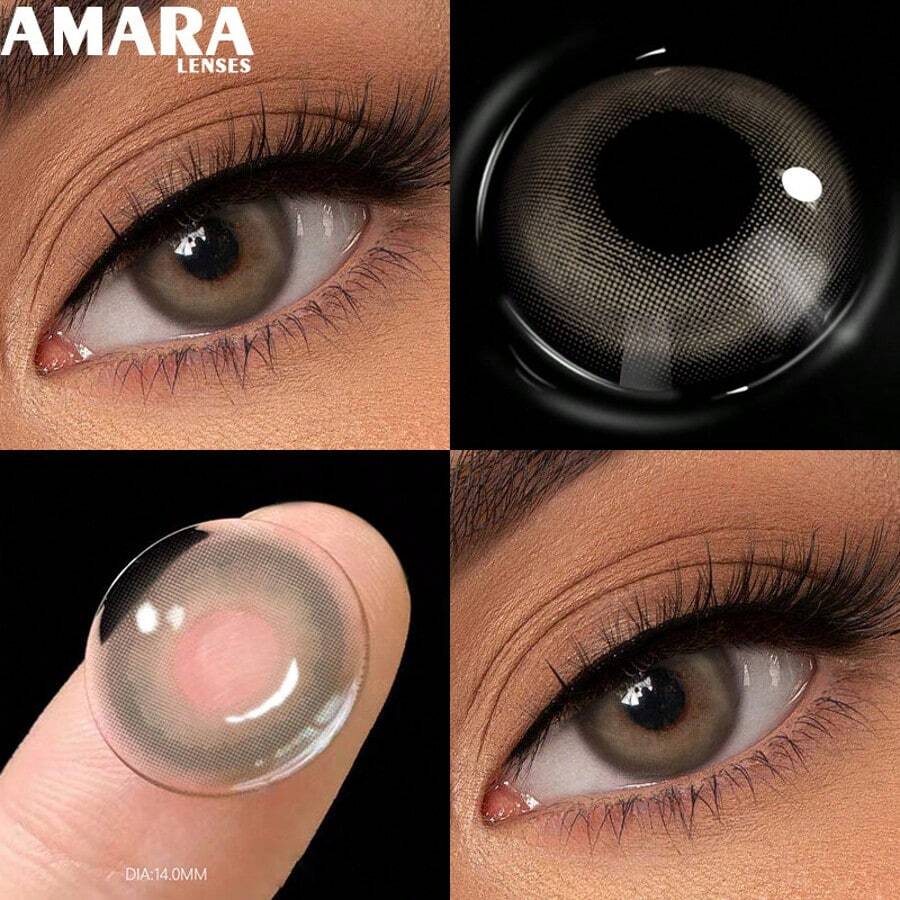 AMARA 1 Pair Haze Pearl Brown 14.0mm Colored Contact Lenses 6 Months Of Use - CHESTNUT-cOFFEE - View 1