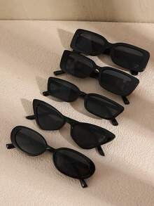 5副/套猫眼时尚眼镜，女士适用，适合音乐节、街头风、酒吧、夜店等场合，也是夏季度假、户外活动、旅行、返校、大学生活等海滩造型的绝佳配饰。 - 彩色 - 查看 15