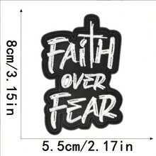 Patch Bordir "Faith Over Fear", Lencana Perbaikan DIY Tempel Setrika, Cocok untuk Pakaian, Tas, Sepatu, Topi, Dekorasi Rumah - beraneka warna - View 5