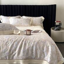 Juego de cama de cuatro piezas de verano  de flores de tipo A, batista de lyocell, manta fresca de verano, Lavable a máquina, manta ligera para aire acondicionado, sensación refrescante, tamaño doble - Spero - Ver 4