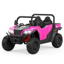 Coche Eléctrico de Camión Volquete para Niños 24V de 2 Plazas, Todoterreno 4WD con Control Remoto y Caja de Carga Eléctrica con Pala, Luces LED y Música, Regalo Ideal para Niños y Niñas - Rosa - Ver 8