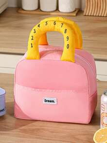 Color Block Plaid Insulated Lunch Box, Portable Thermal Bag, Essential For Students And Office Workers, Commuter Insulated Lunch Tote, Ice Pack, Large Capacity Handheld Student Portable Lunch Bag - Multicolor - View 9
