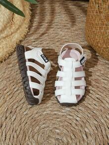 1 Pair Toddler Summer Fashionable Cute Beach Sandals, Casual Multi-Strap Sandals For School And Daily Wear, Soft Sole Easy To Slip On - Beige - View 4