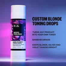 IGK MIXED FEELINGS Leave-In Blonde Toning Drops | Brighten + Neutralize Brass | Vegan + Cruelty Free | 1 Oz - trắng - Xem 2