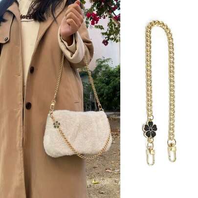 1 pieza Cadena de metal, Correa para el hombro, Accesorio de reemplazo de cadena para cartera, Bolso de axila, Cartera, Cadena de bolso de aleación con broche, Adecuado para cartera de mujer, Bolso de axila, Bolso, Bolso cruzado como decoración o reemplazo de correa