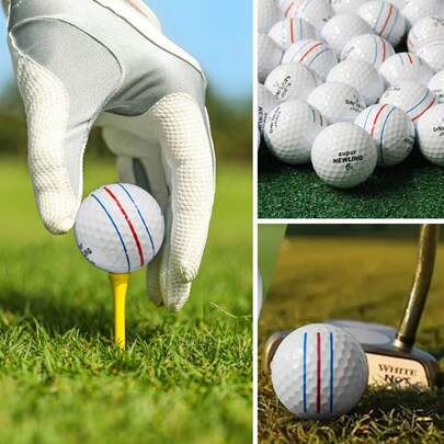 5pcs/Pack High-Performance 3-Layer Golf Balls, Advanced Long Distance Golf Balls With 3 Alignment Lines, Multi-Layer Structure, 40+ Yards Flight Challenge - Ultra Soft Feel, High Swing Speed, Durable