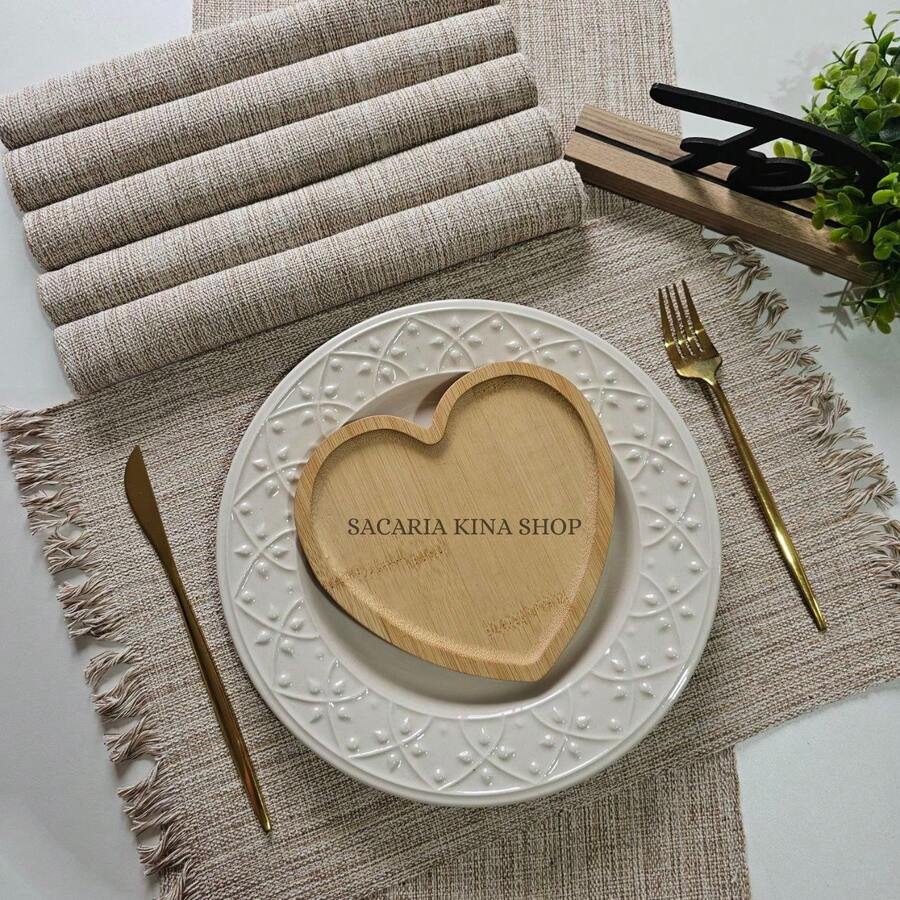 American Chic Placemat Set, 7 Pieces Including 1 Runner And 6 Placemats, Beautifully Woven For A Table Setting. - Mixed Beige - View 1
