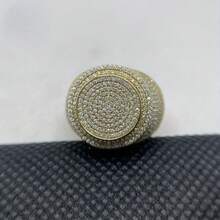 Luxury Men's Exaggerated 3-Layer 18K Plated Round Punk Hip-Hop Ring, Wedding Ring - Gold - View 2