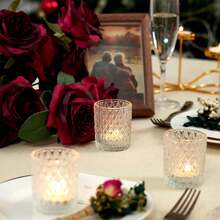 36-Piece Glass Candle Holder Set, Transparent Small Candle Center Decorations, Tea Light Holders, Vintage Candle Holders, Suitable For Table Decorations, Christmas, Baby Showers, Birthdays, Weddings, Parties - 透明 - 查看 5