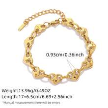 1pc/3pcs 18K Gold-Plated Bracelet, Light Luxury Influenza Heart 304 Stainless Steel Bracelet, Simple And High-End, Ins Style Personalized Jewelry, Holiday Gift/Daily Matching Versatile Design, Suitable For Daily Gatherings And Parties, Giving To Girlfriends And Wives - Multicolor - View 6