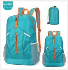 Foldable Hiking Backpack Lightweight Packable Basic-Daypack Collapsible Bag Water-Resistant Travel Men Women Camping Cycling Outdoor - màu xanh hồ - Xem 9