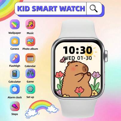 Smartwatch para niños y adolescentes, compatible con Bluetooth, cuentos de hadas, podómetro, calculadora, modos deportivos, correas de varios colores, capacidad de batería de 220mAh. Pantalla HD de 1.83", amigable con los ojos, popular entre los niños, adecuado para niños y niñas