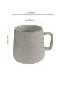 1pc Vintage Style Rough Ceramic Coffee Mug With Handle For Living Room Home Decor Back To School - White - View 5