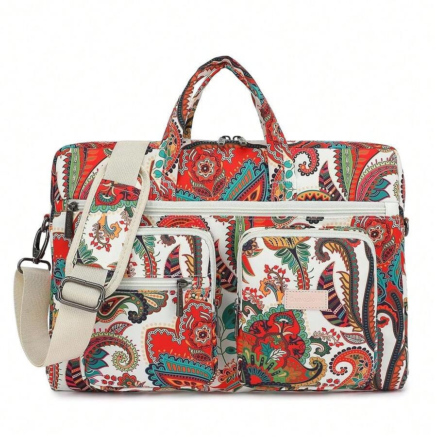 Muti-Pockets Laptop Case Bag,Rebound Bubble Cushioned Laptop Briefcase Shoulder Bag Fits 15.6 Inch-16 Inch Laptop(Paisley) - Paisley(muti-pockets) - View 1
