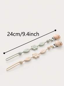 1pc Silicone Pacifier Clip, Grade Silicone Pacifier Strap With Clip Keeps Pacifiers, Teethers & Small Toys In Place - 1pcs - View 3