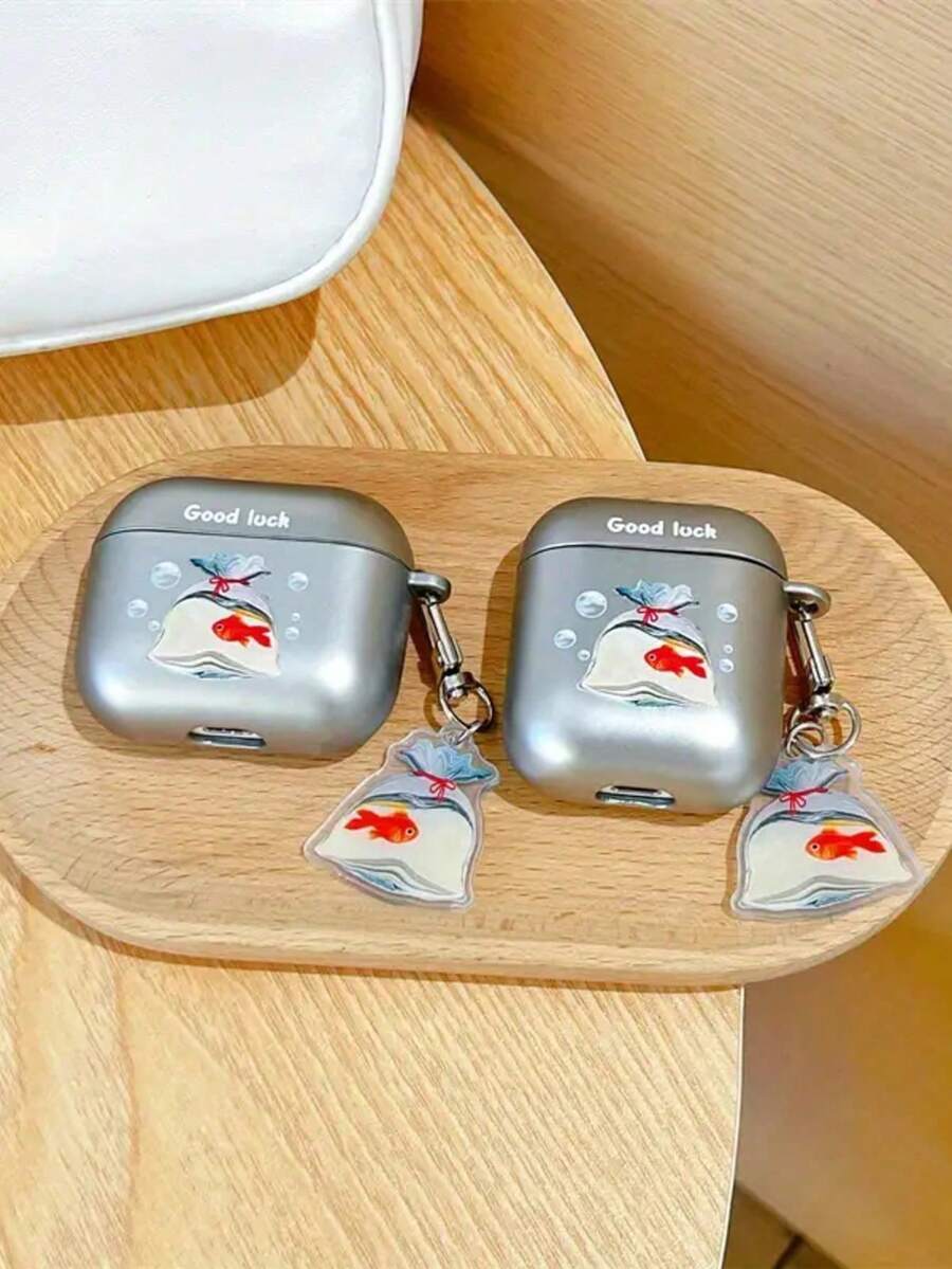 塑料防水鱼形保护壳，兼容苹果手机，防刮防震 - 銀色 - 查看 1