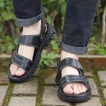 Sandalias de verano para hombre: zapatos de playa impermeables, antideslizantes, con suela blanda y duradera, con suela gruesa Sandalias de suela gruesa de primera calidad - Negro - Ver 2