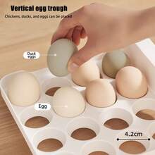 Egg Storage Container For Refrigerator,32 Egg Holder For Fridge,Large Capacity Egg Organizer For Refrigerator,Stackable Container Tray - [Trắng ngọc trai - Hai lớp] - Cơ bản - Xem 5