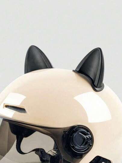 2 piezas Decoraciones de casco de motocicleta con orejas de gato, accesorios de automóvil universales personalizados y creativos