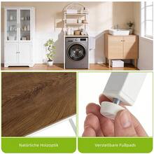 Yitahome Shelf For Above Washing Machine, Shelf For Above Toilet With 3 Shelves, Arched Design, Material Mix Of Metal And Wood With A Fabric Storage Bag, 64.5 X 190 X 40 Cm, White - 原木色+白色 - 查看 7
