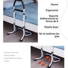 Barra de Asistencia para Levantarse de la Cama Fácil para Personas Mayores, , Reposabrazos al Lado de la Cama para Asistencia en Baño, Ayudas para Levantarse, Barra de Asistencia para Levantarse de la Cama Fácil Regalos de Navidad/Regalos de Halloween, 1pc Barandilla de Baño para Inodoro, Barandilla de Antideslizante para Ancianos y Discapacitados, Barandilla de Ajuste de Altura, Aleación de Aluminio - Blanco - Ver 9