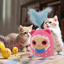 Interactive Cat Toy - Cute Bear Design - Automatic Swinging Cat Teaser, Stress Relief & Interactive Fun - Keep Cats Entertained, Overcome Boredom - Self-Play Cat Toy - Multicolor - View 3