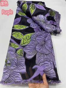 5yard /1yard French Leaves Flowers Jacquard Lace Fabric 2026 High Quality African Brocade Lace Fabric Nigerian Lace For Luxury Women Party Wedding Christmas Fabric Purple - A - View 8