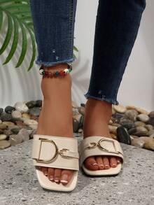 New Fashion Flat Sandals For Women,Beach Shoes,Summer Shoes - Beige - View 4