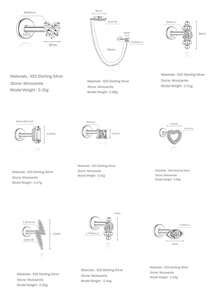 EleRunis 1PC 0.1ct Moissanite Diamond 925 Sterling Silver Star Heart Asymmetric Evil Eye Stud 18K Gold Plated Flat Back Cartilage Helix Piercing Bridal Jewelry For Daily Wear Wedding Party Engagement Anniversary Valentine's Day - Silver - View 3