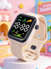 1pc Battery Operated LED Digital Watch With Step Counter, Comfortable TPU Strap, Suitable For Students, Sports, Outdoor, Christmas Gift, Comes With 1pc Storage Box - Multicolor - View 10