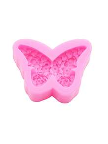 1pc Pink Liquid Silicone Material Silicone Mold, Double-Layer Butterfly Silicone Mold, Flower & Butterfly Clay Mold For Making Candles, Fridge Magnets, DIY Plaster, Fragrance Diffusers, Car Vent Clip Diffusers - Butterfly - View 14