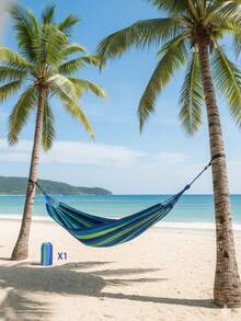 一套户外露营吊床，旅行休闲秋千，平衡吊床，沙滩吊床，徒步吊床，后院秋千，吊床，躺椅 - 彩色 - 查看 2