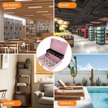 Large Capacity Spring Clip Lock Cash Box Set - Featuring Sturdy Metal Construction, With Removable Coin Tray And Cash Organizer, Available In 4 Styles. Piggy Bank Design Option Available. Suitable For Commercial, Banking And Retail Environments. - Multi-color (upgraded Version) - View 6