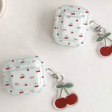 Cherry Design Protective Case Suitable Compatible With Apple Bluetooth Earphones, Anti-Scratch And Drop Protection Case Compatible With Apple Bluetooth Wave Earphone Case - Clear - View 2