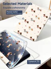 腊肠犬蝴蝶结樱桃图案平板电脑保护套,适用于 Air 4/5(10.9 英寸)、7/8/9(10.2 英寸)平板电脑,内置 Apple Pencil 插槽,也适用于 Galaxy Tab S6(10.4 英寸)、Tab A7 Lite(8.7 英寸)平板电脑,INS 风格皮革保护套,适合学生返校、情人节、新年礼物 - 彩色 - 查看 10