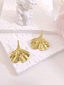 8 Pairs Earrings Set For Women, Exaggerated Irregular Earrings Personalized Stud Earring For Women Leaf,Star,Bow Earring For Girls,Hypoallergenic Non-Fading Waterproof Gold Big Earrings Stud Multi Style Size Earrings Spring European American Ins Style - Gold - View 17
